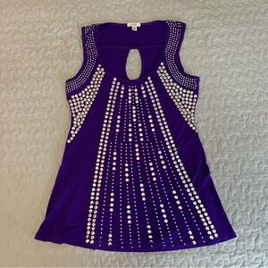 Y2K Cache Made in USA Purple Studded Women’s Tank Top